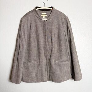 Talbots Herringbone Blazer Gray Size 16